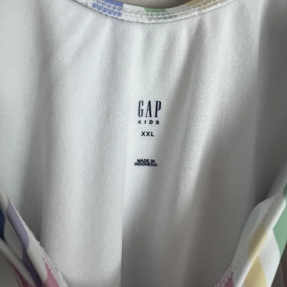 Gap Kids Girls Swimsuit XXL Pastel Rainbow Vertical Stripes Beach Tween - Picture 5 of 5
